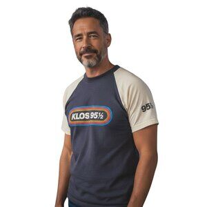 Rare Vintage 80s KLOS 95 ½. Vogel Mills Jersey Style T-Shirt  Size M